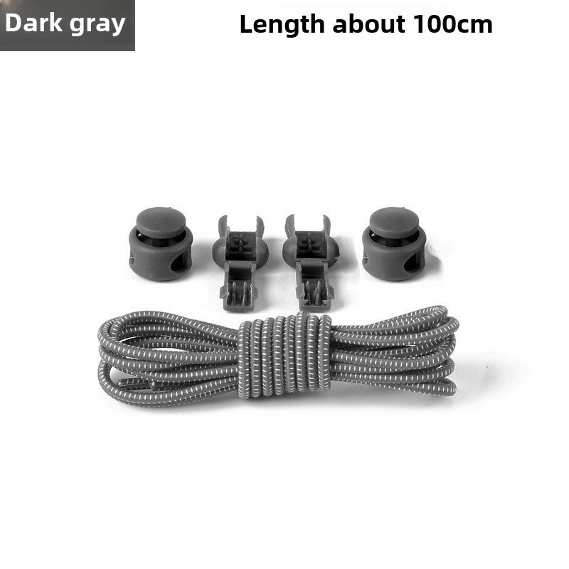 إسكدنيا Colorful Elastic No-Tie Shoelaces for Adults and Kids Dark gray white dot