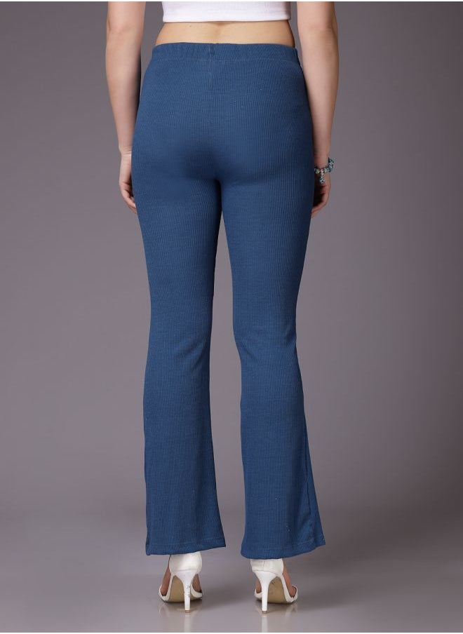 Freehand - Women Fit and Flared Solid Mid-Rise Trousers - Image 1