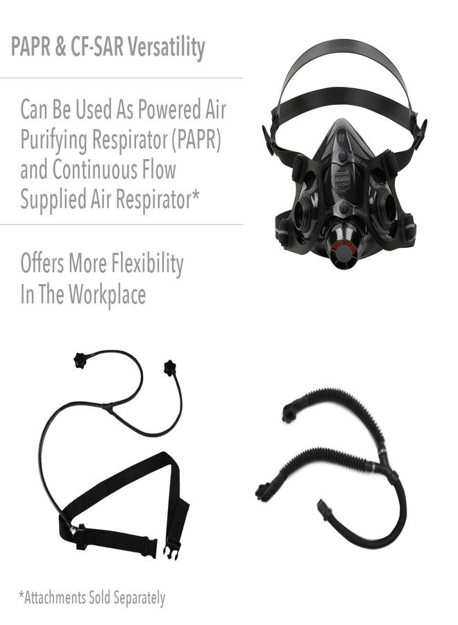 NORTH Honeywell Home North 7700 Series Niosh-Approved Half Mask Silicone Respirator, Large (770030L), Black - Image 5