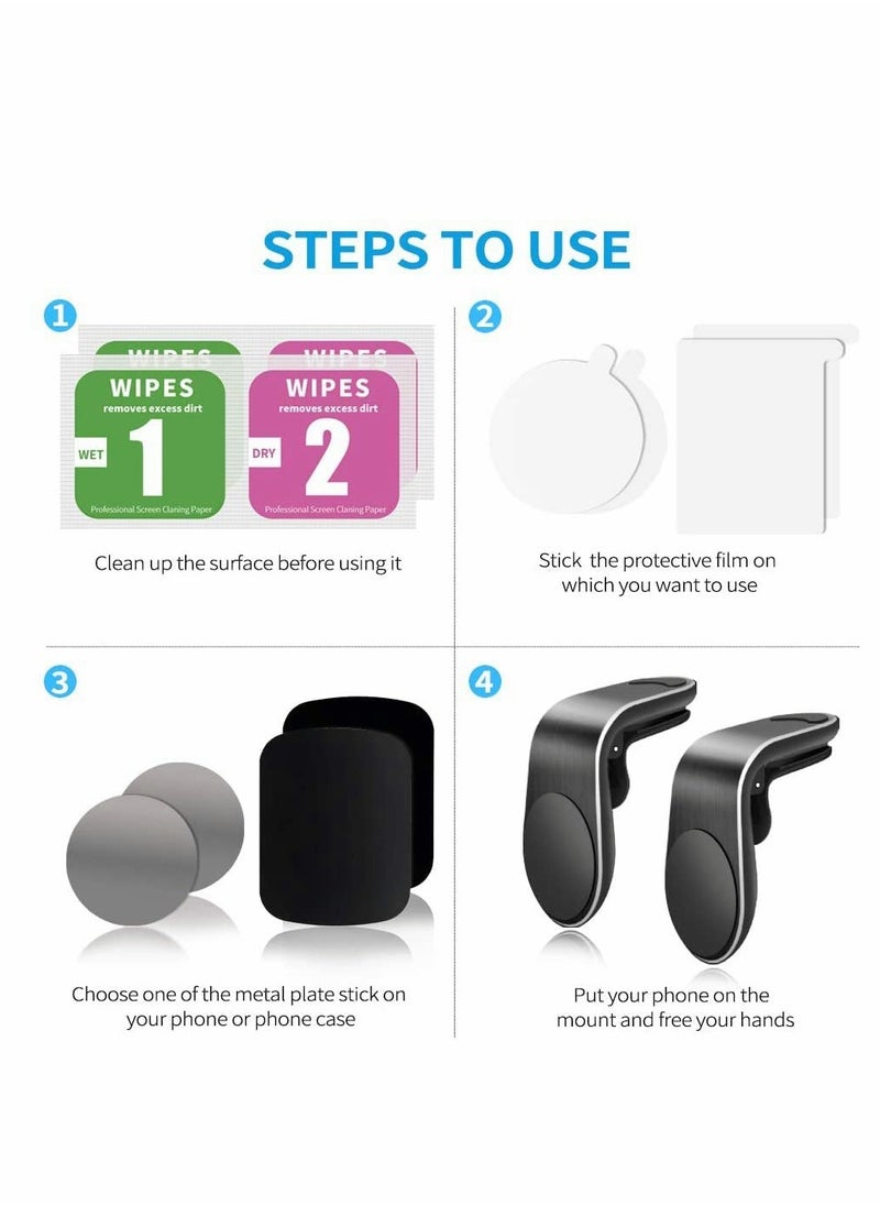 Excefore - Magnetic Car Phone Holder Strong Magnetic for Air Vent Phone Holder Car Mount Phone Holder Car Magnetic L Shape Universal Car Holder for Any Smartphone Universal Smart GPS Cell Phone Holder - Image 1