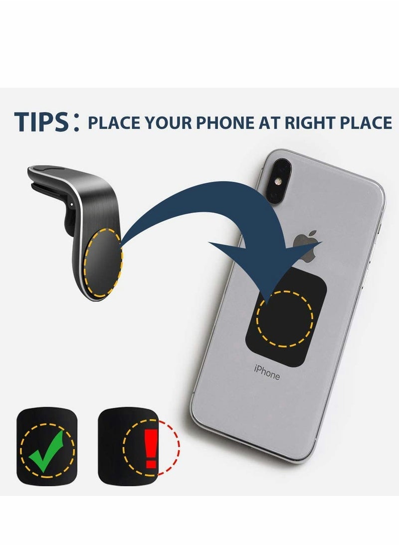 Excefore - Magnetic Car Phone Holder Strong Magnetic for Air Vent Phone Holder Car Mount Phone Holder Car Magnetic L Shape Universal Car Holder for Any Smartphone Universal Smart GPS Cell Phone Holder - Image 1