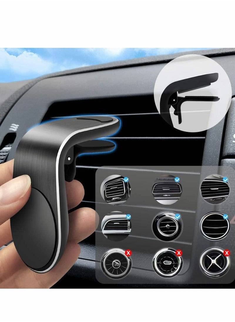 Excefore - Magnetic Car Phone Holder Strong Magnetic for Air Vent Phone Holder Car Mount Phone Holder Car Magnetic L Shape Universal Car Holder for Any Smartphone Universal Smart GPS Cell Phone Holder - Image 1