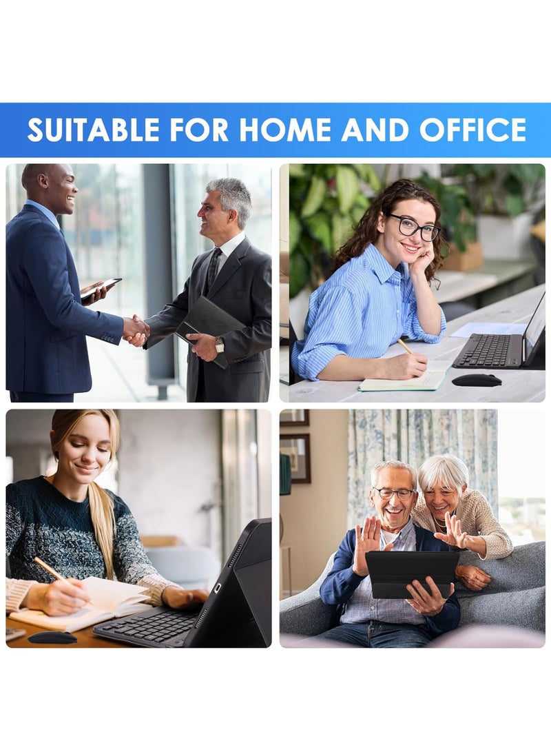 هاوهان غطاء آيباد مقاس 11 بوصة مع لوحة مفاتيح، لوحة مفاتيح مغناطيسية قابلة للفصل، حامل قلم، لغطاء آيباد الجيل العاشر/الحادي عشر، لوحة مفاتيح لاسلكية، فأرة لاسلكية، قلم ستايلس (بدون آيباد) - Image 5