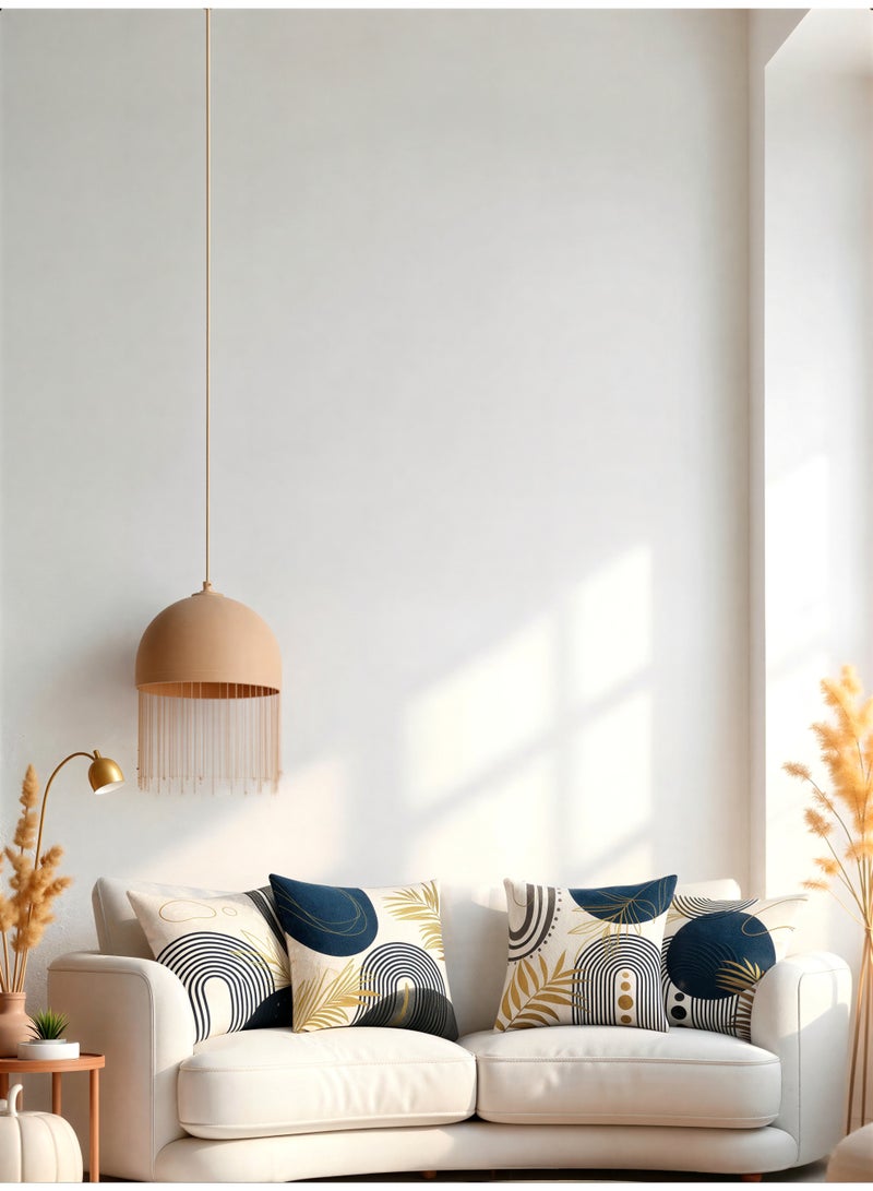 Four-piece cushion cover set, modern high-end abstract geometric decorative sofa cushion covers, 45cm x 45cm, suitable for living room sofas, car sofas, and bed cushion covers, 18x18 inches. - Image 1