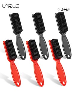 Unique 6 Pcs Barber Clipper Cleaning Brush, Barber Accessories Cleaning Supplies, Blade Trimmer Cleaning Mini Brush Bulk Set Duster Manicure Nylon Brush Hair Styling Brush Tool (Black&Red)  - Image 1