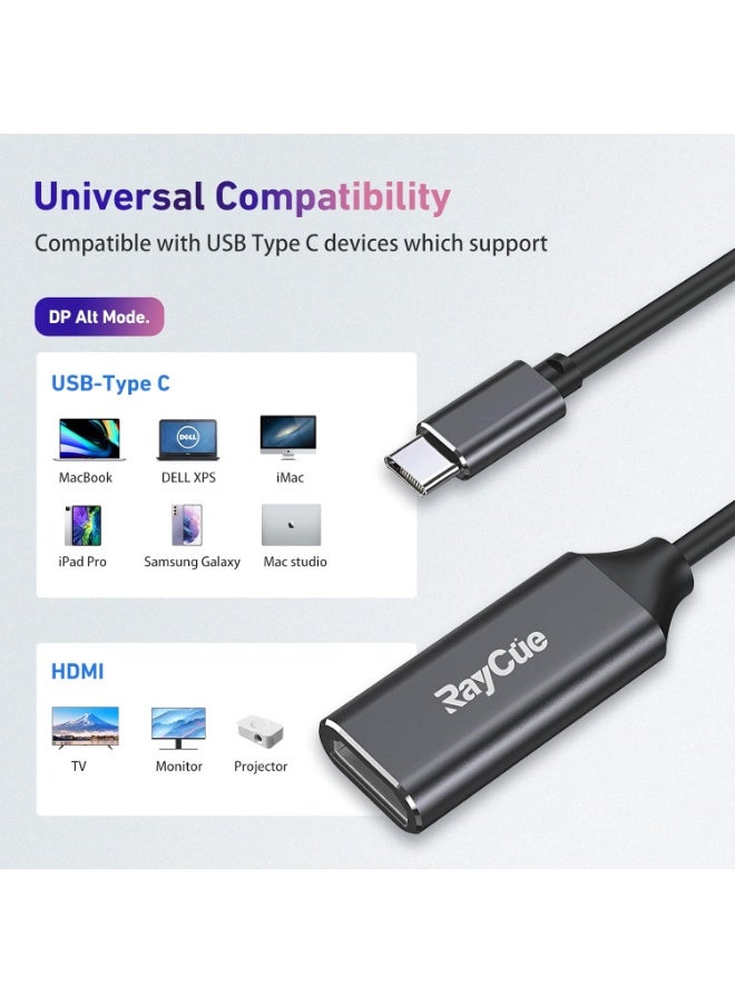رايكيو محول USB-C إلى HDMI - محول 4K من USB Type-C إلى HDMI، متوافق مع Thunderbolt 3/4 لأجهزة MacBook و iPad Pro و iPhone 15 Pro/Max و Surface وغيرها - Image 2