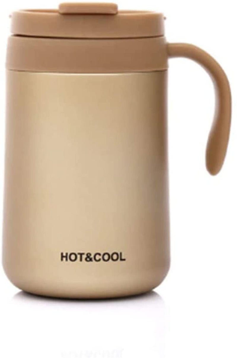 KPNG Stainless Steel Coffee Mugs - 500 ML Large Double Walled Vacuum Insulated Coffee Beer Mugs, Shatterproof and Spill Resistant - 304 Stainless Steel Travel, Office, Couple Use (500 ML, Golden) - Image 1