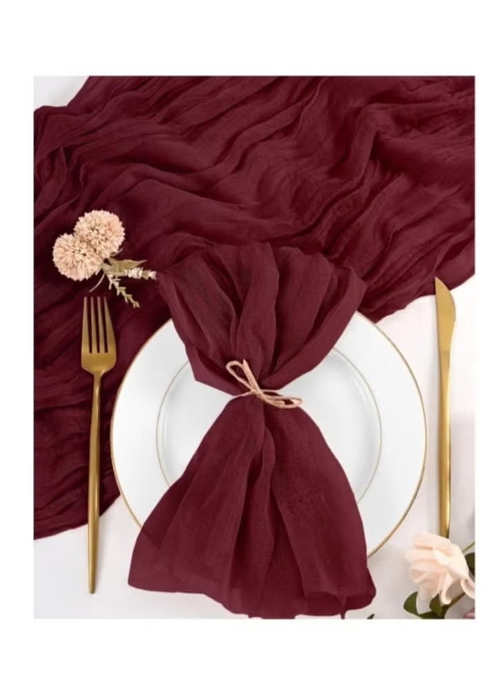 6-Piece Cloth Napkins,20 x 20 Inch Gauze Napkin Vintage Boho Cheesecloth Napkin Bulk For Party,Wedding,Reception,Bridal Shower Table Decorations,red - Image 5