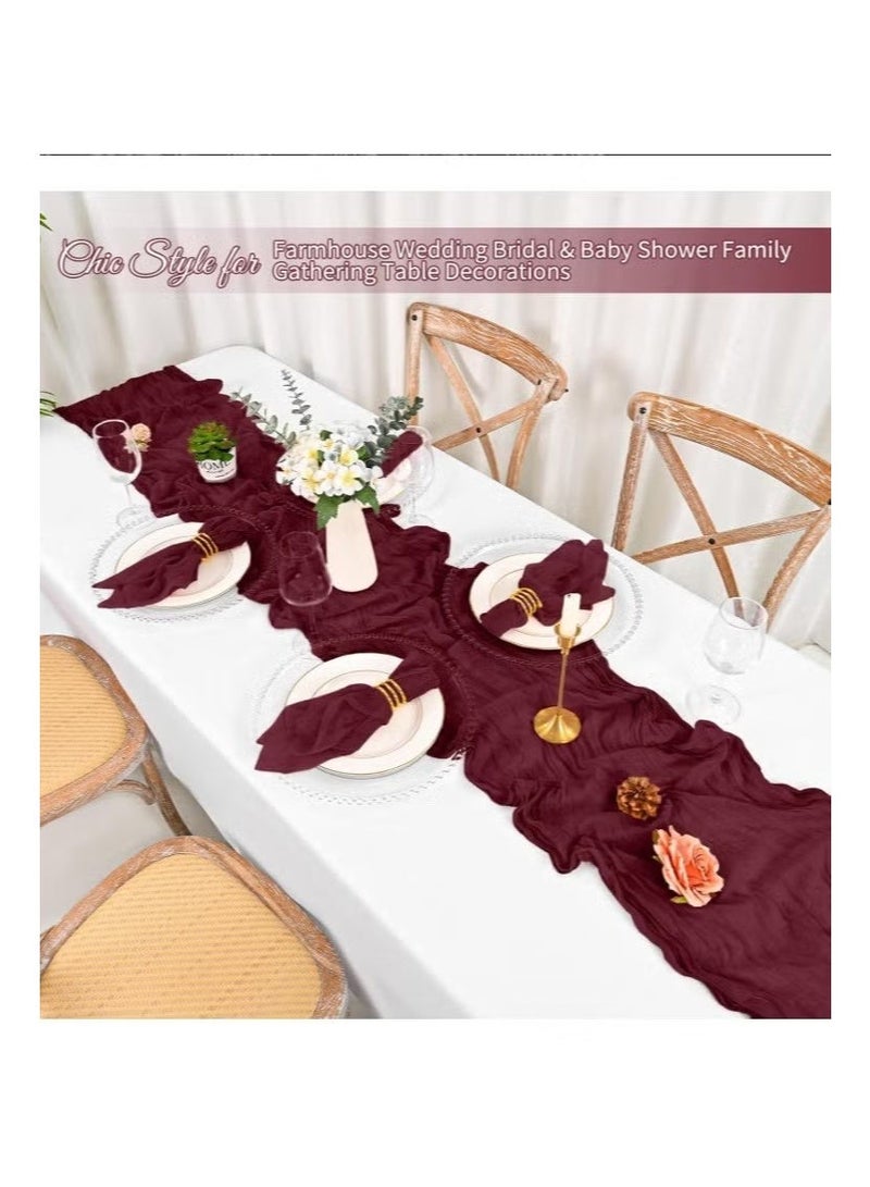 6-Piece Cloth Napkins,20 x 20 Inch Gauze Napkin Vintage Boho Cheesecloth Napkin Bulk For Party,Wedding,Reception,Bridal Shower Table Decorations,red - Image 2