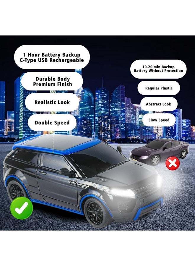 ويمبلي سيارة لعبة ويمبلي للتحكم عن بعد للأطفال، ألعاب سباق سيارات عالية السرعة للأطفال من سن 5 سنوات إلى 12 سنة، للأولاد من سن 7 إلى 14 سنة، سيارة صغيرة للأطفال بمقياس 1:24، تعمل بالتحكم عن بعد - أسود وأزرق - Image 3