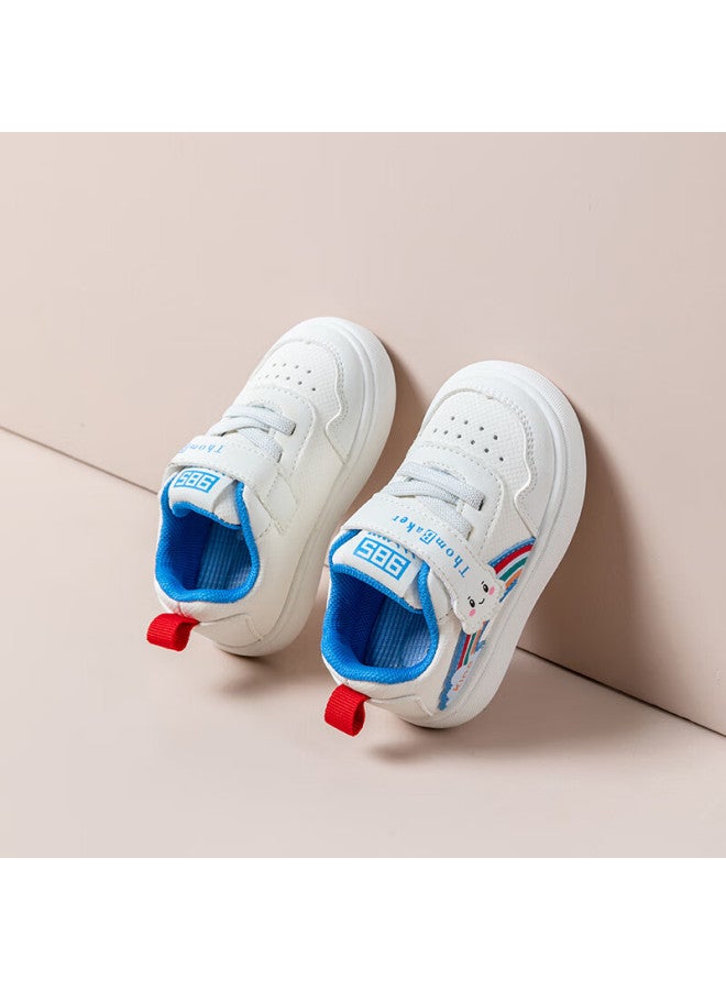 Thombaker Baby Walking Shoes Uni Baby Autumn White Shoes Toddler Functional Shoes 1-2 Years Old Anti-slip Sky Blue Rainbow 19 - Image 3