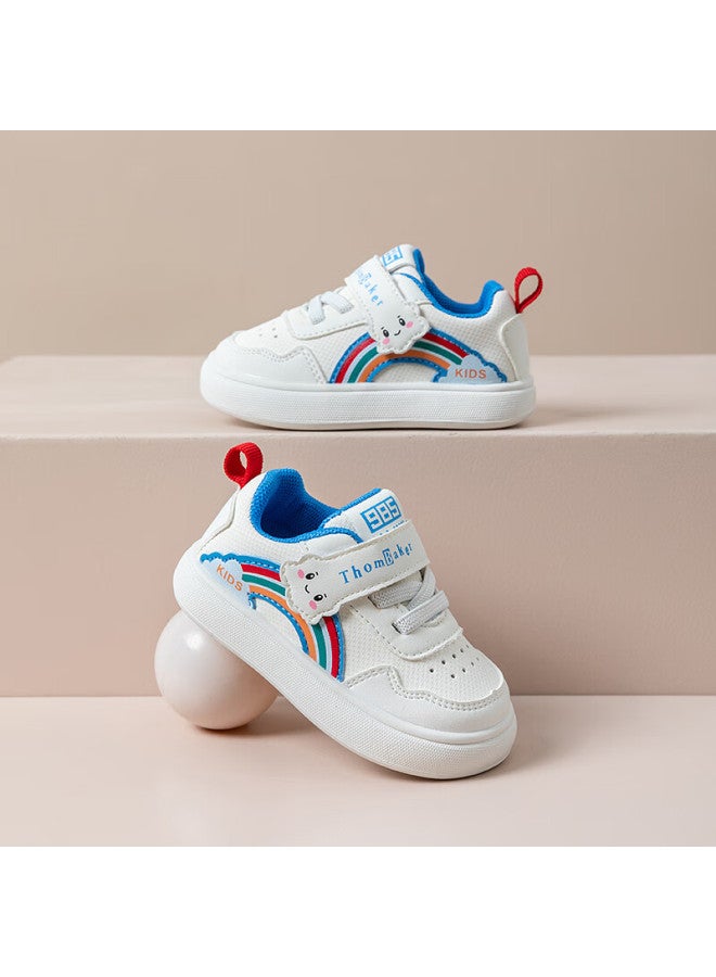 Thombaker Baby Walking Shoes Uni Baby Autumn White Shoes Toddler Functional Shoes 1-2 Years Old Anti-slip Sky Blue Rainbow 19 - Image 2