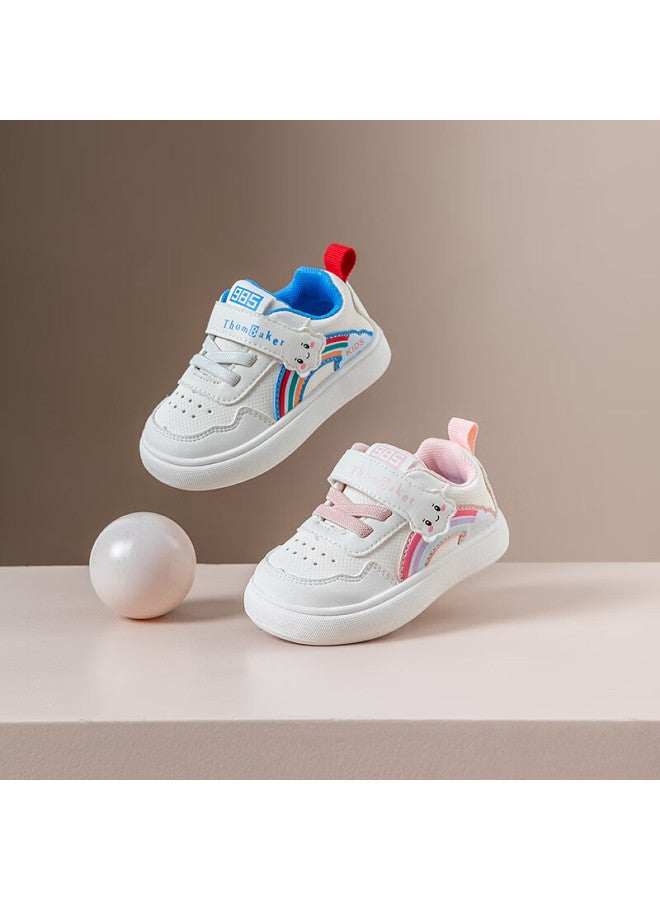 Thombaker Baby Walking Shoes Uni Baby Autumn White Shoes Toddler Functional Shoes 1-2 Years Old Anti-slip Sky Blue Rainbow 19 - Image 4