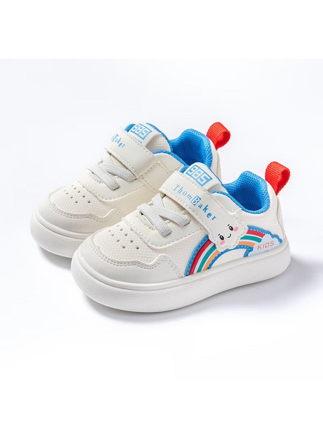 Thombaker Baby Walking Shoes Uni Baby Autumn White Shoes Toddler Functional Shoes 1-2 Years Old Anti-slip Sky Blue Rainbow 19 - Image 5