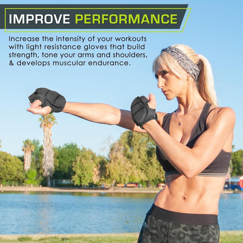 ProSourceFit Weighted Gloves, Pair of Heavy Duty 2 lb. Neoprene for Sculpting and Aerobics - Image 4