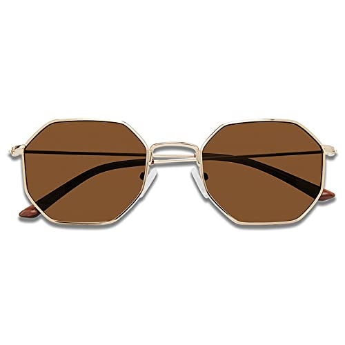 PRIVÉ REVAUX Prive Revaux The Heat Geometric Sunglasses – Handcrafted, Polarized, 100% UV Protection – For Men & Women – Gold/Gold Mirror - Image 2