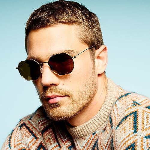 PRIVÉ REVAUX Prive Revaux The Heat Geometric Sunglasses – Handcrafted, Polarized, 100% UV Protection – For Men & Women – Gold/Gold Mirror - Image 4