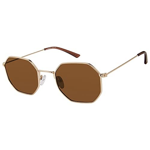 PRIVÉ REVAUX Prive Revaux The Heat Geometric Sunglasses – Handcrafted, Polarized, 100% UV Protection – For Men & Women – Gold/Gold Mirror - Image 1
