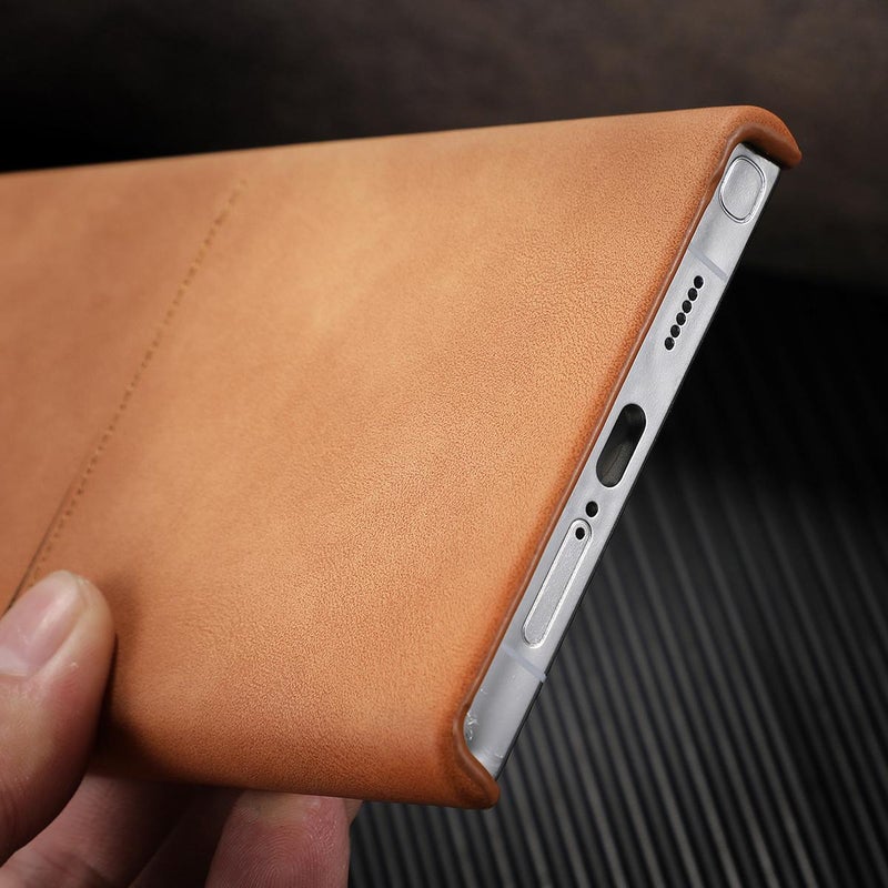 إيروريكس جراب هاتف Samsung Galaxy S25 UItra 5G بملمس جلد الغنم وفتحة بطاقة (رمادي) - Image 5