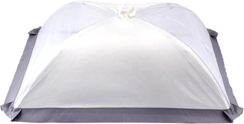 Foldable Food Cover Tent Mesh Protector White Food Plate Cover Pop-up Design Home and Outdoor Picnic Reusable Screen - Image 1