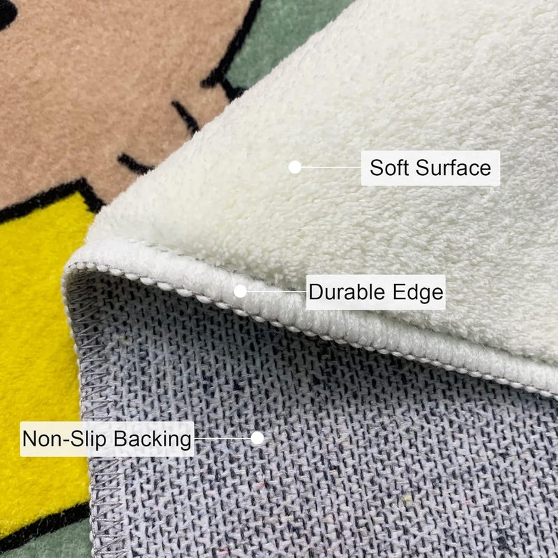USTIDE USTIDE Animal Kids Rug NonSlip Play Mat  Ultra Soft Animal Cartoon Baby Crawling Mat Washable Nursery Living Room Decor Area Rug for Toddlers Playroom Floor 4x53  - Image 3