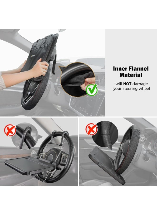 Bukela 3 in 1 Steering Wheel Eating Tray, Back Seat Laptop Desk, Multifunctional Office Bag, Work Table for Writing, Organizer for Kids, Commuters, Family - Image 2