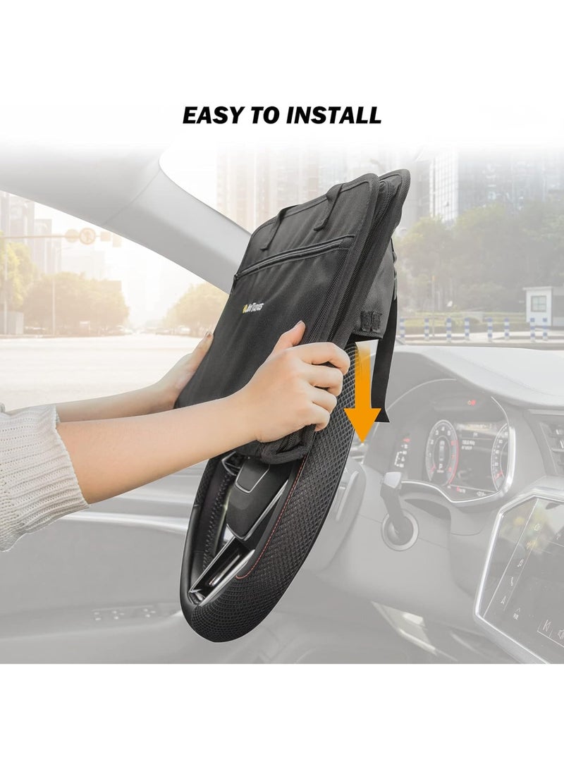 Bukela 3 in 1 Steering Wheel Eating Tray, Back Seat Laptop Desk, Multifunctional Office Bag, Work Table for Writing, Organizer for Kids, Commuters, Family - Image 4