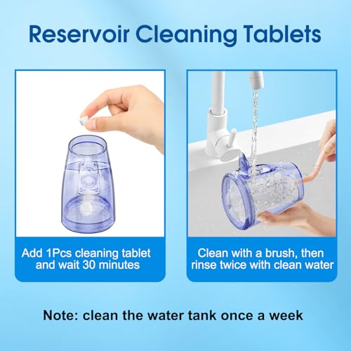 WellLeo Water Flosser for Teeth, 300ML Cordless Oral Irrigator Rechargeable Dental Flosser Picks with 5 Modes 5 Jet Tips,IPX7 Waterproof Teeth Cleaner for Braces Gum Care, Home Travel Use - Image 4
