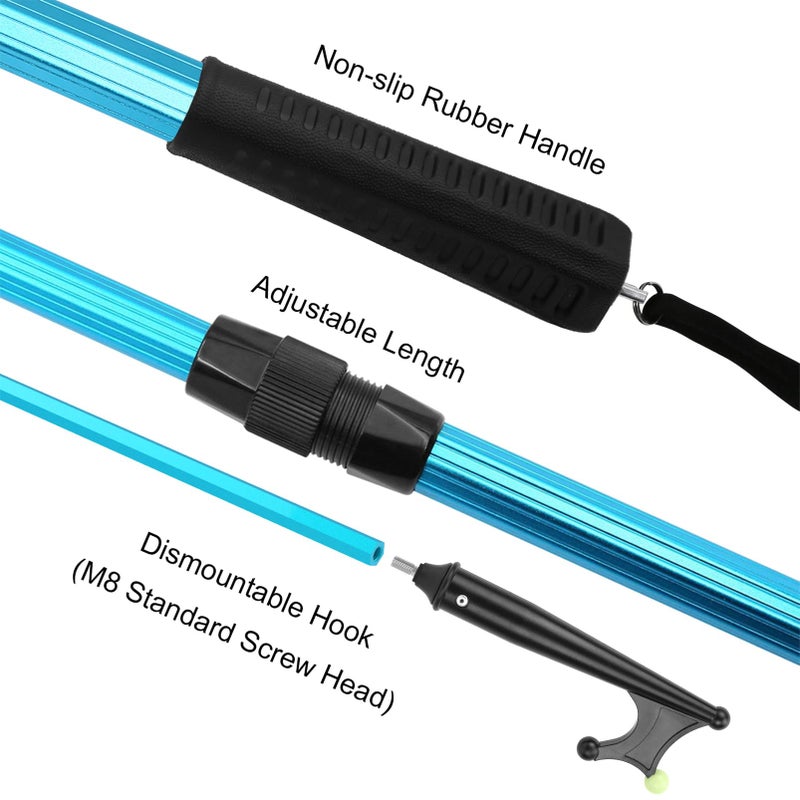 SAN LIKE Telescopic Boat Hook - Floating,Durable,Rust-Resistant with Luminous Bead,Blue Push Pole for Docking Extends from 2.58Ft to 6.66Ft - Image 5
