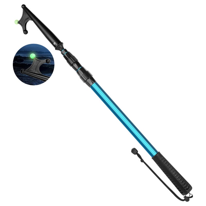 SAN LIKE Telescopic Boat Hook - Floating,Durable,Rust-Resistant with Luminous Bead,Blue Push Pole for Docking Extends from 2.58Ft to 6.66Ft - Image 1