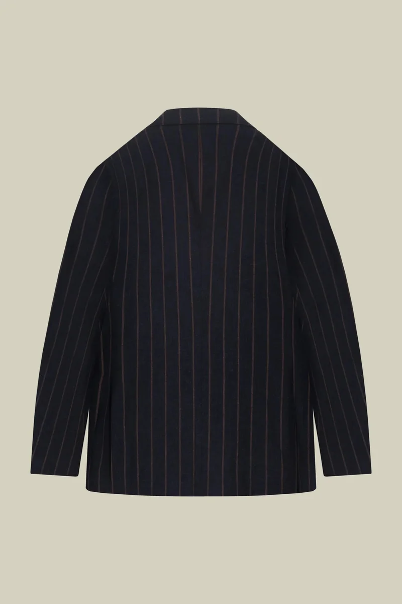 Doppelganger  Unlined double-breasted men's jacket with pinstripe pattern - Blue for Men | Best Price UAE