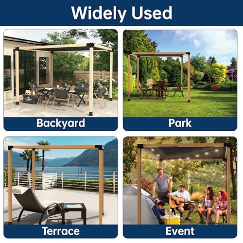 MEWSDEN Pergola Bracket Kit 4x4, 4pcs 3-Way Right Angle Corner Bracket and 4pcs Base, Heavy Duty Corner Bracket DIY Shed Kit, for Gazebo, Pergolas, Wood Stand Sheds, Metal Gazebo Kits, with Screws - Image 5