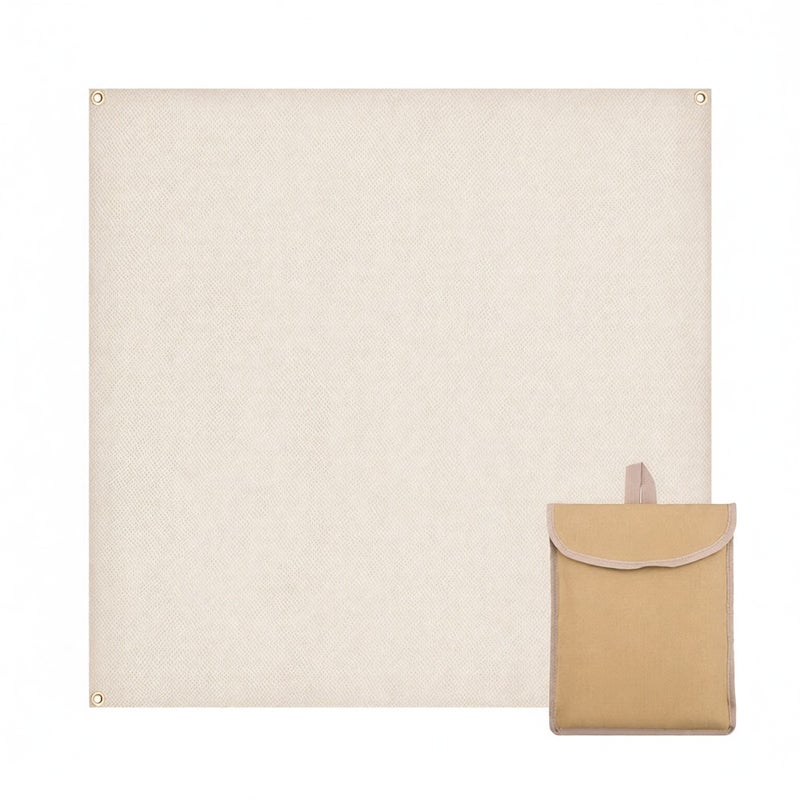 Fireproof Cloth: Khaki L Size Premium Fiberglass Construction - Soft Puncture-Free Touch Reinforced Hardware Design for Outdoor Barbecue Use - Image 1