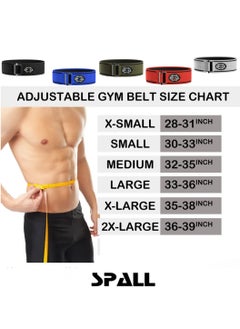 Spall Locking Weight Lifting Belt For Men & Women. Nylon Gym Workout Belt With Adjustable Buckle For Deadlift, Olympic Training, CrossFit, WOD. Provides Lumbar Support & Stability  - Image 3