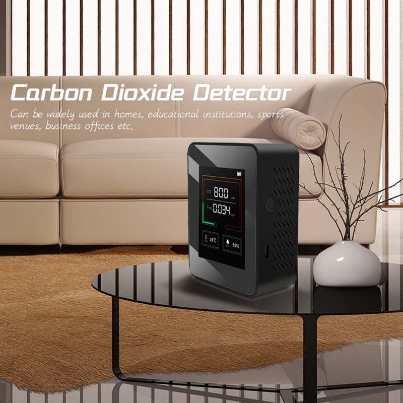 CO2 Detector: 4-In-1 Real Time Detection, High Accuracy Sensor, Backlit Large Digital Display - Color-Coded Alert Air Quality Monitor for Home, Greenhouse, Warehouse & Agricultural Planting - Image 2