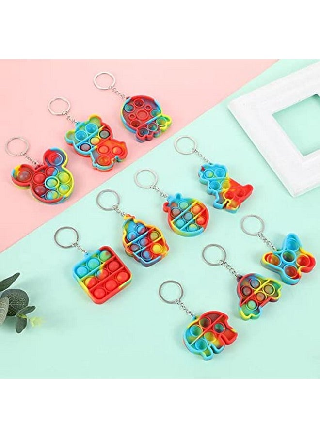 ROYALS - Royals Compact Silicone Popit Keychain Keyring Toy - Birthday Return Gift of Kids - Portable Bubble Popping Fun Stress Relief Fidget Toy- Travel Size Pop Bubble Key Ring (Assorted,3pc) - Image 1