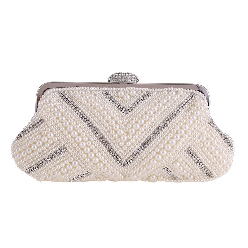 Manufacturers New Clutch Bag 7576A03 Handmade Gold Pearl Cheongsam Bag Evening Banquet Handbag - Image 2
