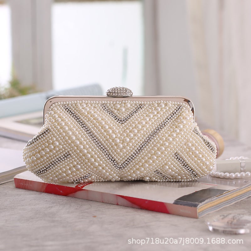 Manufacturers New Clutch Bag 7576A03 Handmade Gold Pearl Cheongsam Bag Evening Banquet Handbag - Image 4