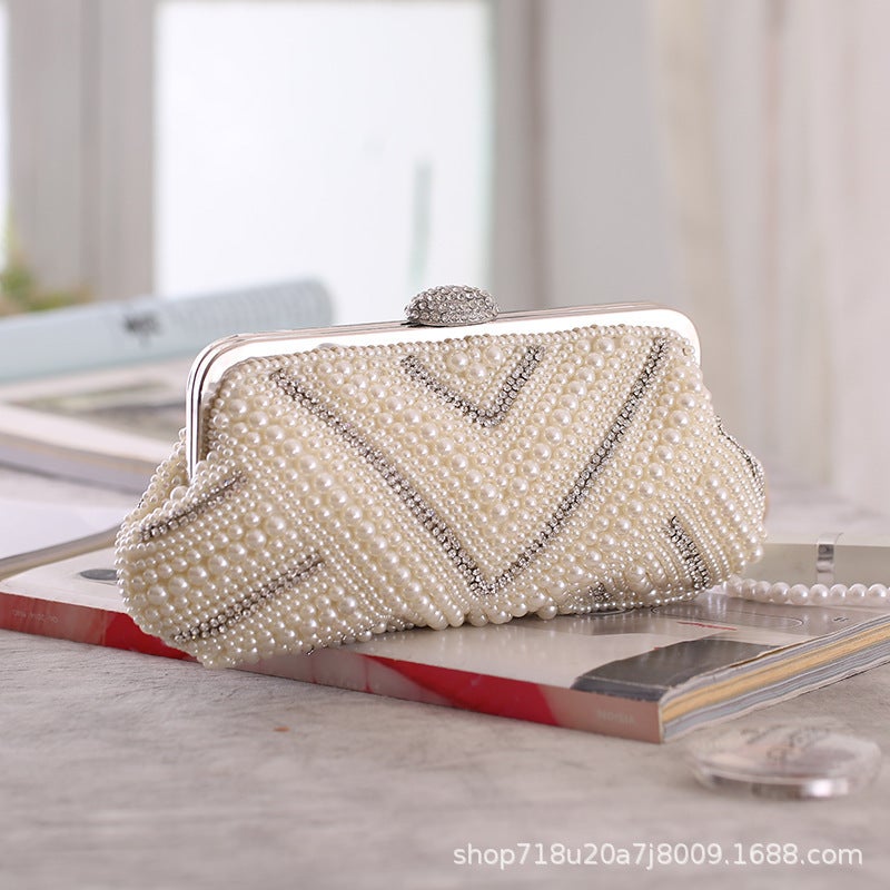 Manufacturers New Clutch Bag 7576A03 Handmade Gold Pearl Cheongsam Bag Evening Banquet Handbag - Image 5