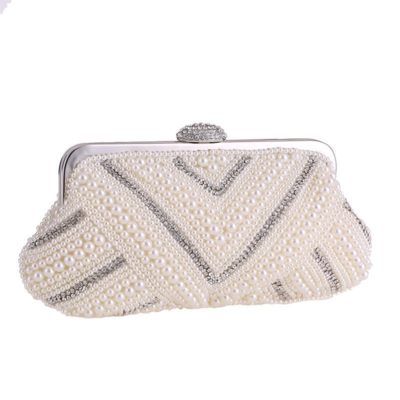 Manufacturers New Clutch Bag 7576A03 Handmade Gold Pearl Cheongsam Bag Evening Banquet Handbag - Image 3
