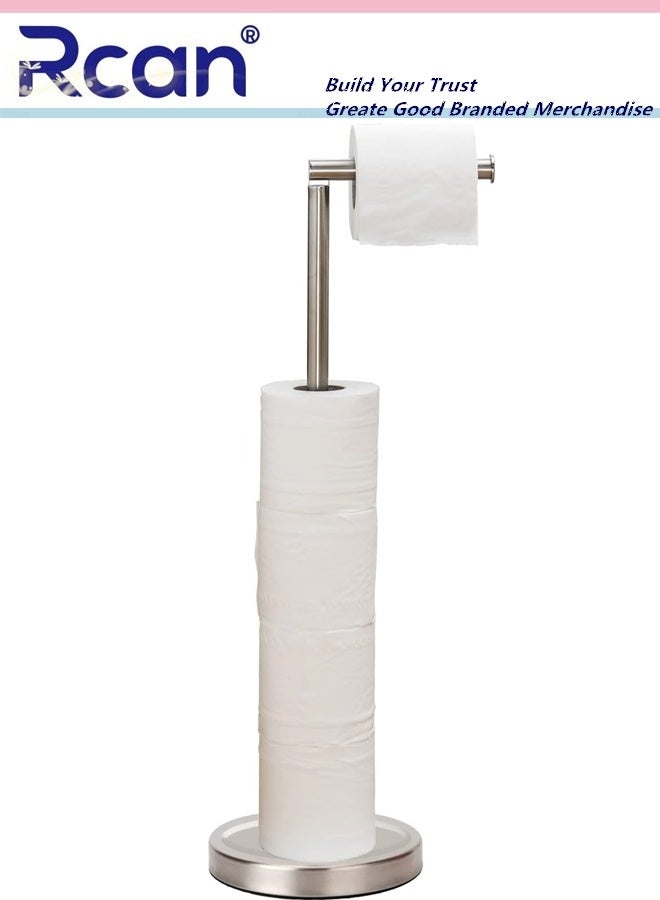 ركان حامل ورق التواليت للحمام لتخزين ورق التواليت لـ 4 لفات ورق مع قاعدة ثقيلة حامل لفات ورق التواليت قائم بذاته - Image 1