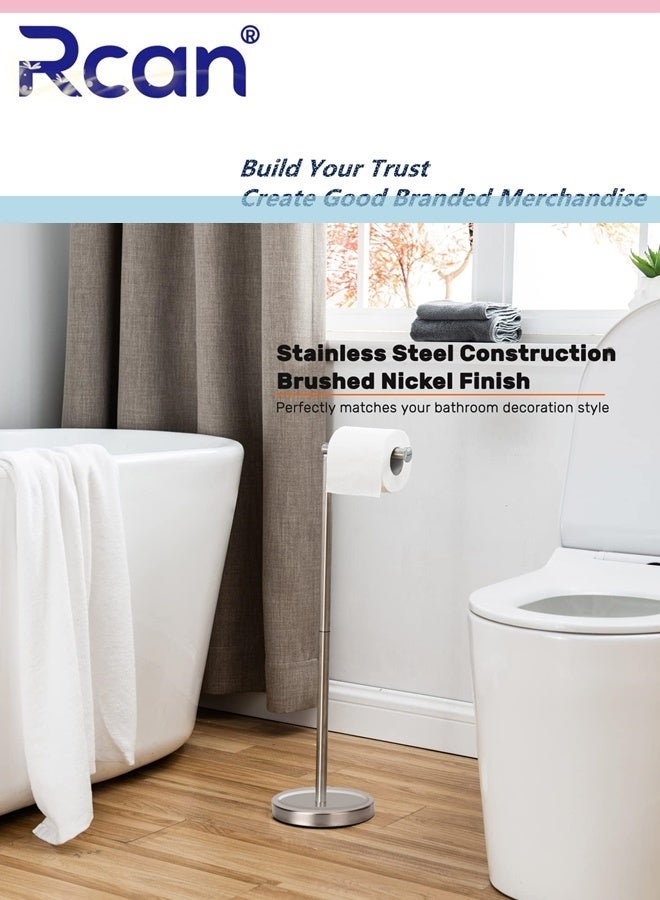 ركان حامل ورق التواليت للحمام لتخزين ورق التواليت لـ 4 لفات ورق مع قاعدة ثقيلة حامل لفات ورق التواليت قائم بذاته - Image 4