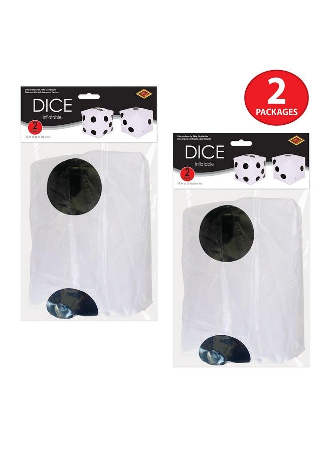 Beistle 4 Piece 15" Large Inflatable Dice for Casino Themed Party Decorations - Image 5