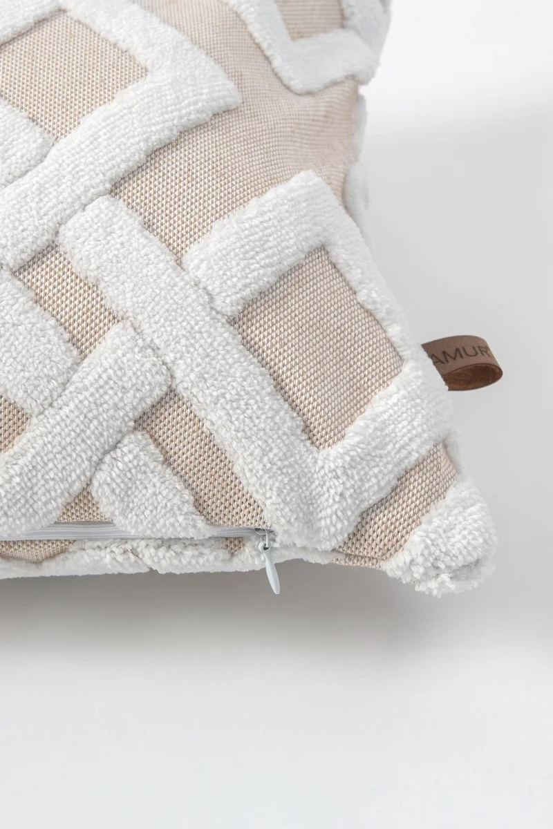 هامور Dough Bohemian Special Design Punch Punch Pattern Rectangular Throw Pillow Case Mila Beige