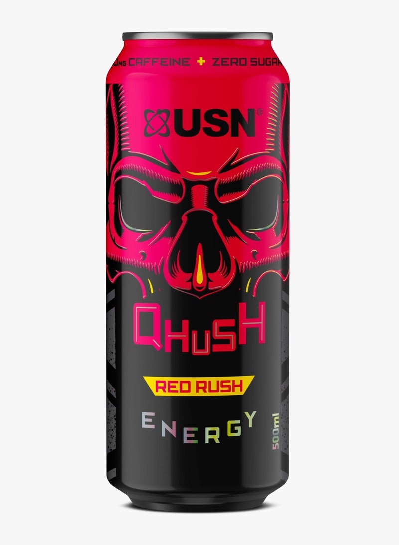 USN Qhush Energy Red Rush Zero Sugar 500ML - Image 1