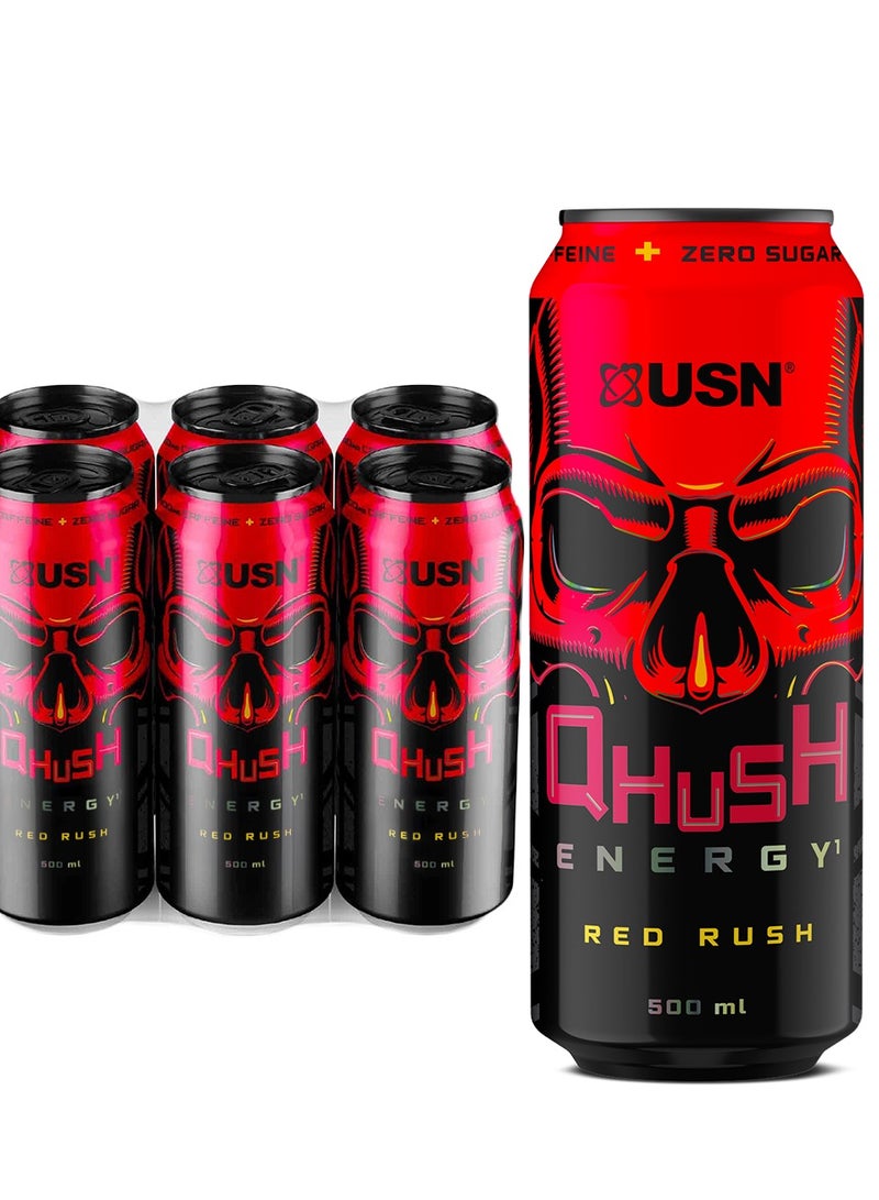 USN Qhush Energy Red Rush Zero Sugar 500ML - Image 3