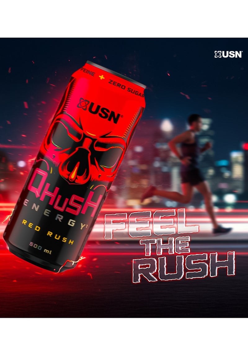 USN Qhush Energy Red Rush Zero Sugar 500ML - Image 5