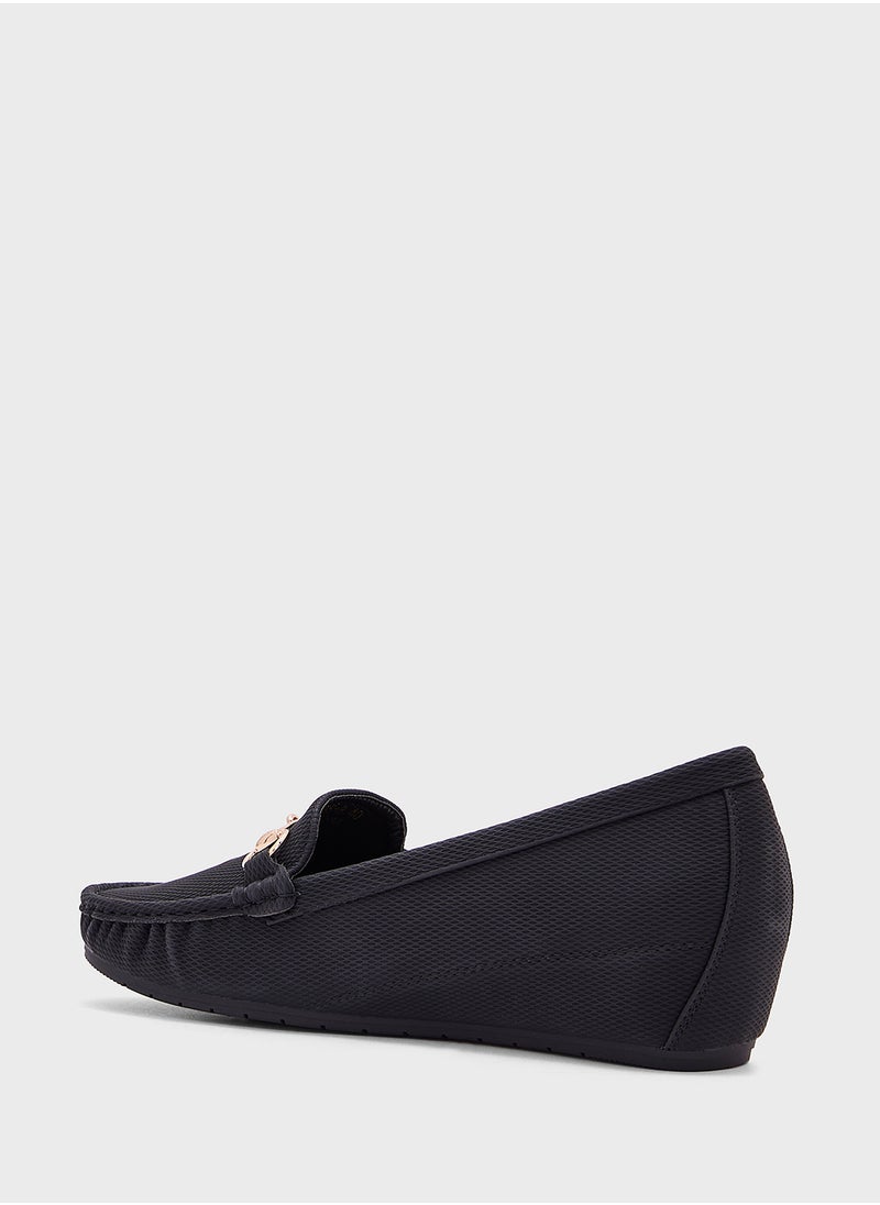 ELLA Horse Bit Trim Wedge Heel Moccasin  - Image 3