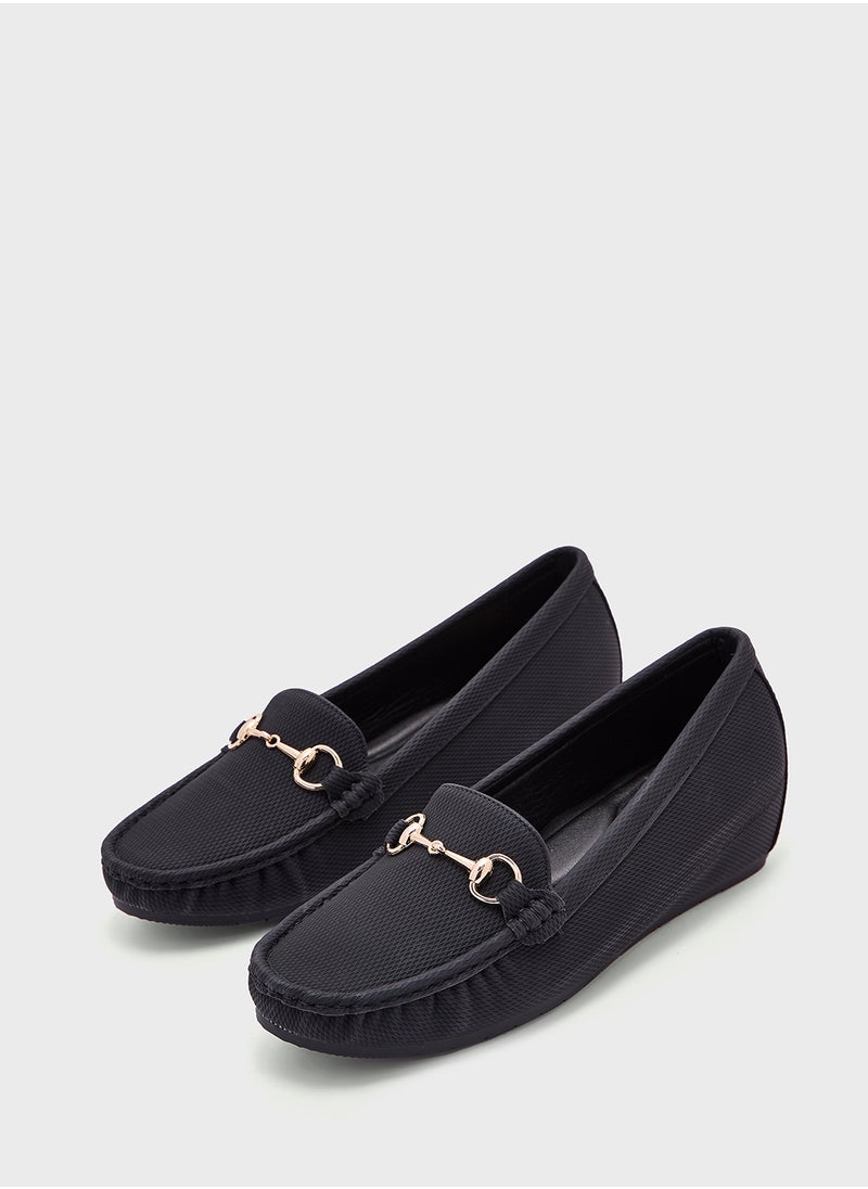 ELLA Horse Bit Trim Wedge Heel Moccasin  - Image 4