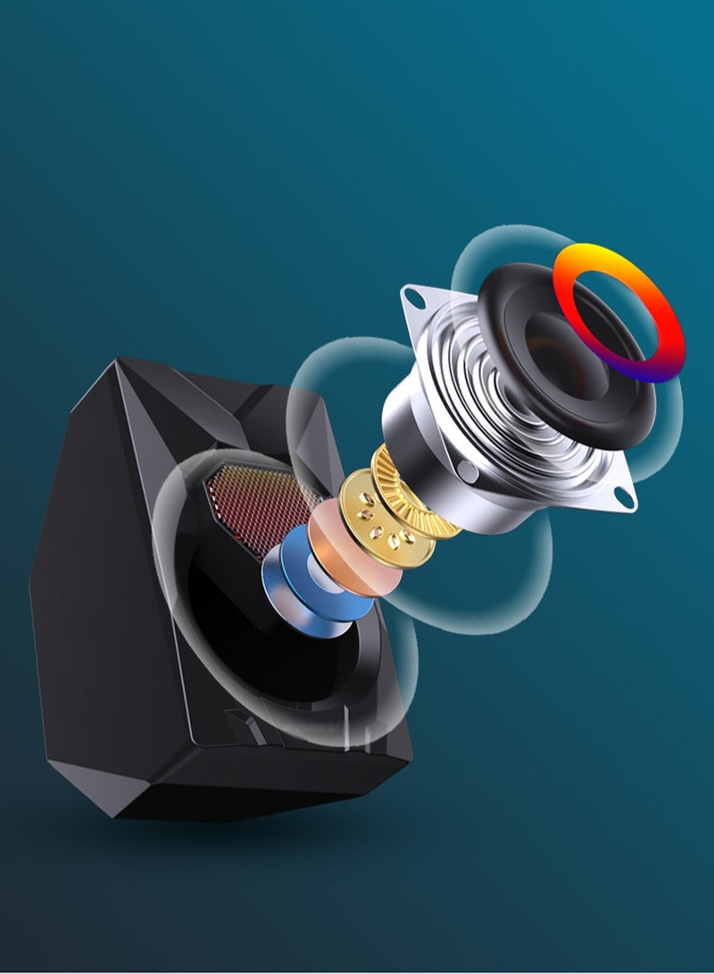 مكبرات صوت ألعاب الكمبيوتر - 3 وات * 2 مصابيح RGB سلكية ستيريو صغيرة - مقبس 3.5 مم + 2.0 USB بالطاقة للألعاب / الأفلام / الموسيقى / الكمبيوتر الشخصي / الكمبيوتر المحمول - Image 2